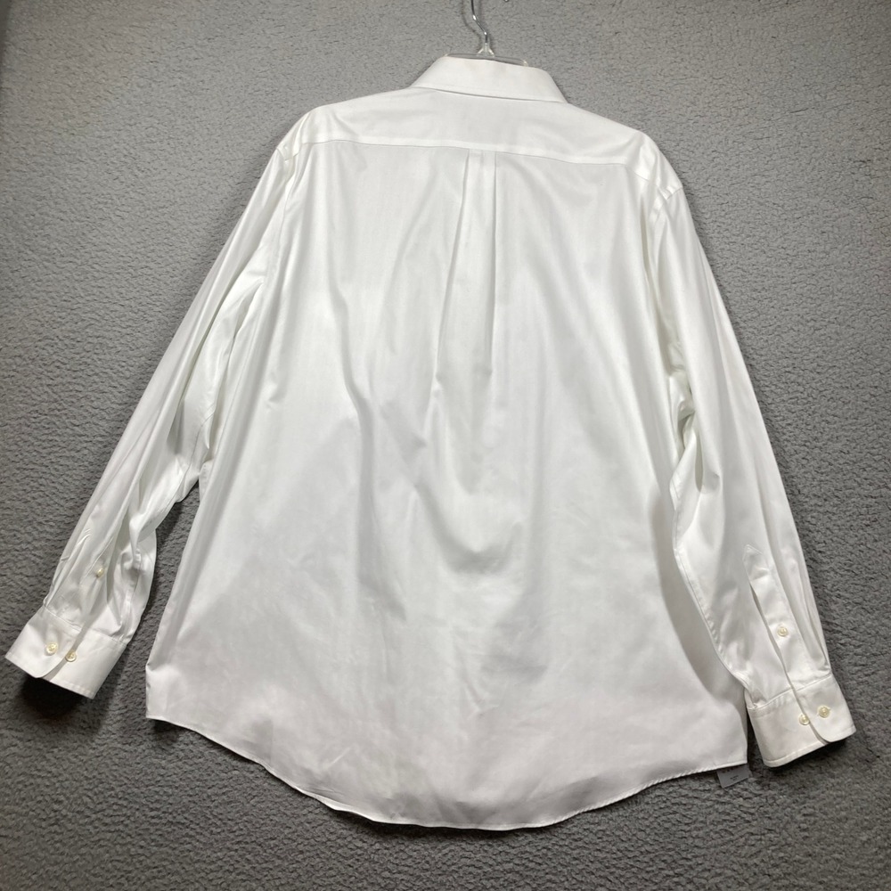 Lauren Ralph Lauren Dress Shirt Mens 2XL White Herringbone Stretch Regular FLAWS - Picture 9 of 11